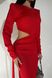 Вечернее платье макси с высоким фигурным вырезом сбоку красный jf- Авелін фото 3