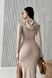Стильна тепла міді сукня з капюшоном ангора колір бежевий jf-жозе фото 4