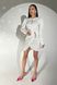 Стильна вечірня сукня міні з костюмної тканини білого кольору jf- Дайон фото 5