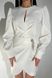 Стильное вечернее платье мини из костюмной ткани белого цвета jf- Дайон фото 3