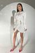 Стильное вечернее платье мини из костюмной ткани белого цвета jf- Дайон фото 4