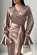 Нарядний жіночий костюм Блуза+Спідниця з атласу цвета мокко jf-ліліан фото 4