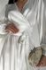 Неперевершена вечірня сукня максі на запах з ніжного шовку армані білий jf- Шик фото 3