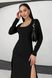 Чорна сукня облягаючого крою з високими розрізами з боків jf- містік фото 3