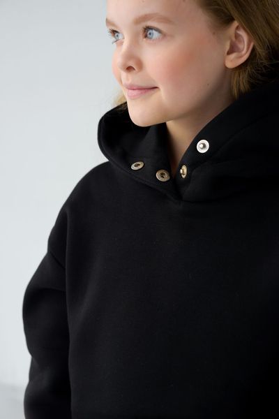 Дитячий теплий спортивний костюм на флісі унісекс чорний tevi-1520 фото