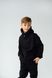 Детский теплый спортивный костюм на флисе унисекс черный tevi-1520 фото 5