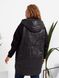 Женская комбинированная куртка с капюшоном батал демисезон чорный с 42 по 58 размер tevi-5188 фото 7