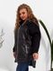Женская комбинированная куртка с капюшоном батал демисезон чорный с 42 по 58 размер tevi-5188 фото 6