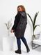 Женская комбинированная куртка с капюшоном батал демисезон чорный с 42 по 58 размер tevi-5188 фото 8