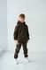 Детский теплый спортивный костюм на флисе унисекс хаки tevi-1520 фото 4