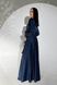 Неперевершена вечірня сукня максі на запах з ніжного шовку армані темно-синій jf- Шик фото 4