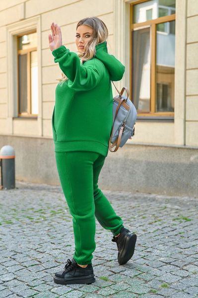 Утепленный спортивный костюм унисекс, зеленый tevi-7711 фото